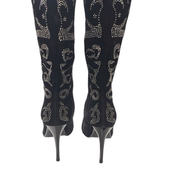Nancy Li Beaded Knee High Heeled Boot - Picture 3 of 5